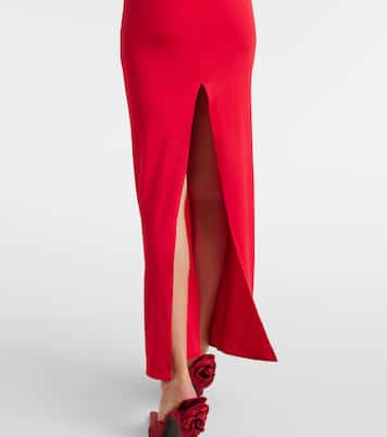 Floral-appliqué ruched jersey gown | Magda Butrym