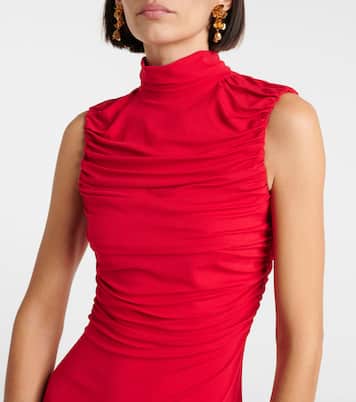 Floral-appliqué ruched jersey gown | Magda Butrym