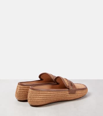Leather-trimmed raffia loafers | Gianvito Rossi