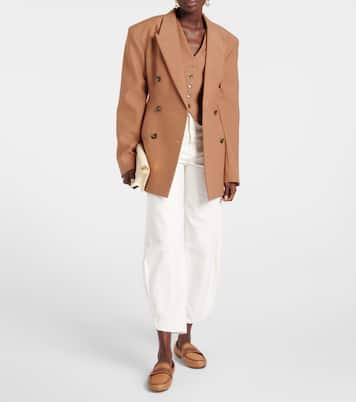 Leather-trimmed raffia loafers | Gianvito Rossi