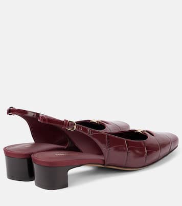 Croc-effect leather slingback pumps | Ferragamo