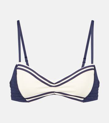 Marine smocked bikini top | Alémais