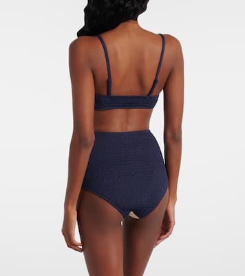 Marine smocked bikini top | Alémais