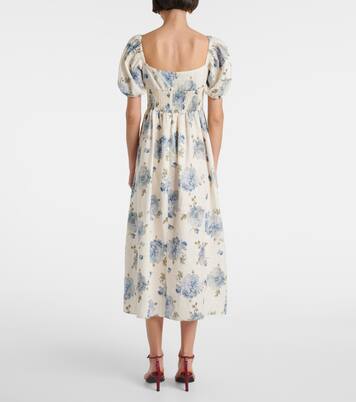 Robe midi Dalia en lin à fleurs | Faithfull