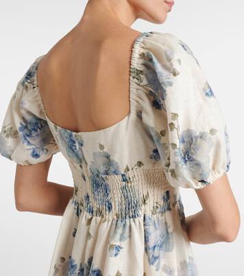 Robe midi Dalia en lin à fleurs | Faithfull