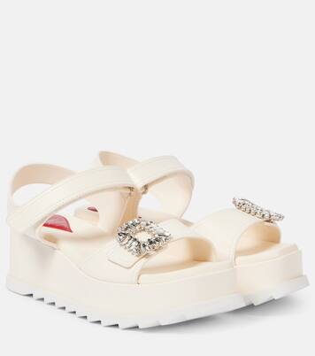 Verzierte Wedge-Sandalen Slidy Viv' aus Leder | Roger Vivier