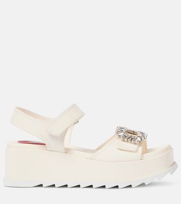Verzierte Wedge-Sandalen Slidy Viv' aus Leder | Roger Vivier