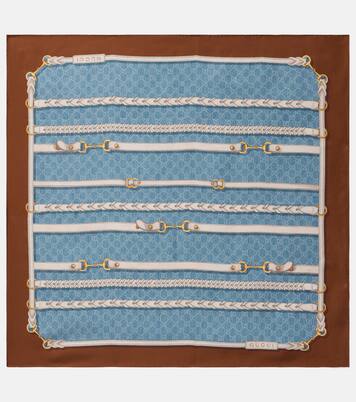 Horsebit silk twill scarf | Gucci