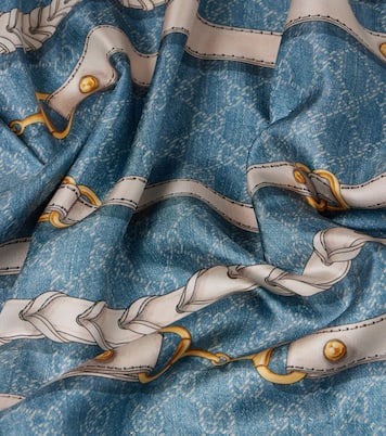 Horsebit silk twill scarf | Gucci