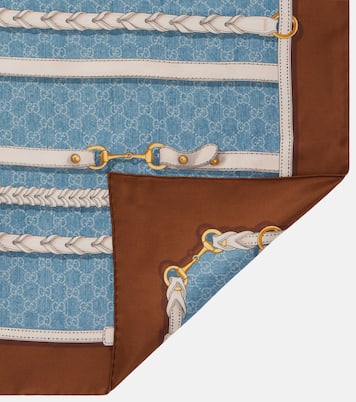 Horsebit silk twill scarf | Gucci