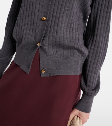 Knot ribbed-knit wool cardigan | Bottega Veneta