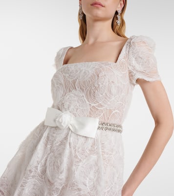 Robe longue en tulle et dentelle | Self-Portrait