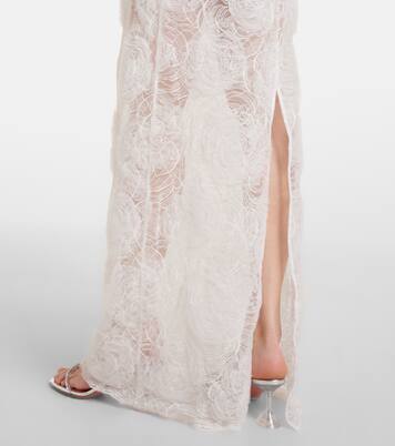 Robe longue en tulle et dentelle | Self-Portrait