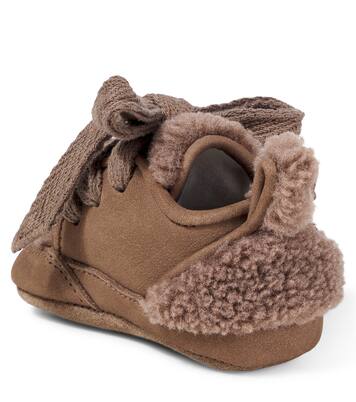 Baby Semmi teddy-trimmed leather sneakers | Donsje