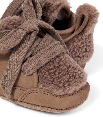 Baby Semmi teddy-trimmed leather sneakers | Donsje