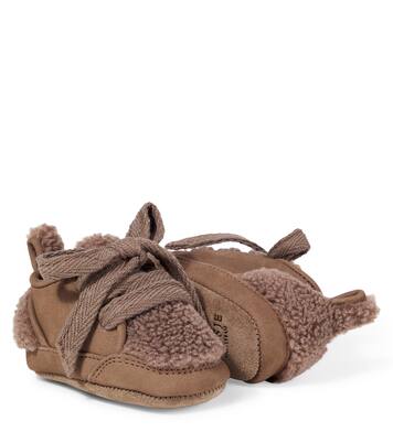 Baby Semmi teddy-trimmed leather sneakers | Donsje
