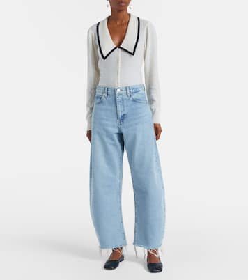 High-Rise Barrel Jeans Bubble Crop | Frame