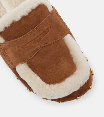 Fenix shearling-lined suede mules | Veronica Beard