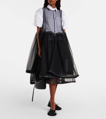 Robe midi en tulle | Noir Kei Ninomiya