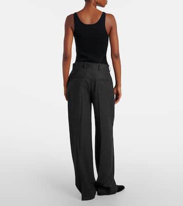 Weite High-Rise-Hose aus Flanell | Toteme