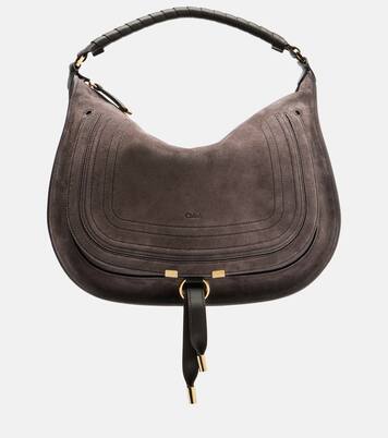 Marcie leather-trimmed suede shoulder bag | Chloé