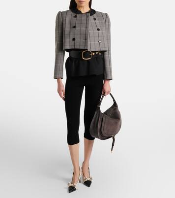 Marcie leather-trimmed suede shoulder bag | Chloé