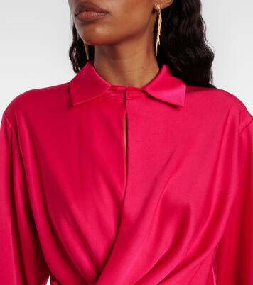 Talit draped satin wrap dress | Simkhai