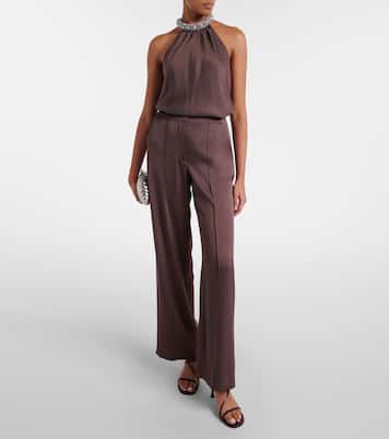 Weite High-Rise-Hose Kyra aus Satin | Simkhai