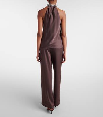 Weite High-Rise-Hose Kyra aus Satin | Simkhai