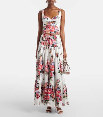 Floral cotton poplin maxi skirt | Dolce&Gabbana