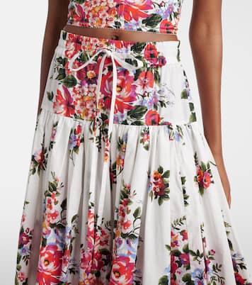 Floral cotton poplin maxi skirt | Dolce&Gabbana