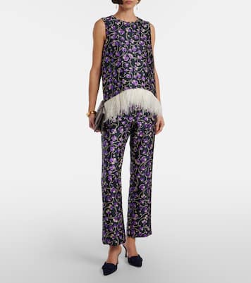 Top La Scala aus Jacquard mit Federn | La DoubleJ