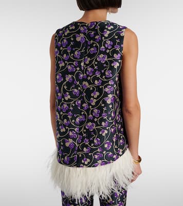 Top La Scala aus Jacquard mit Federn | La DoubleJ