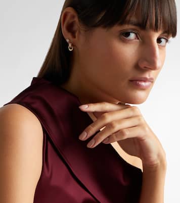 Forme Knot 14kt gold earrings with diamonds | Stone and Strand