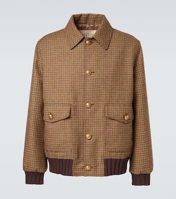 Houndstooth virgin wool bomber jacket | Valentino