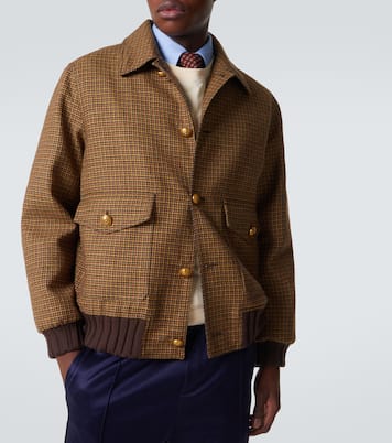 Houndstooth virgin wool bomber jacket | Valentino