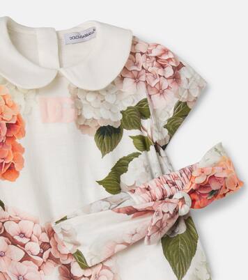 Floral cotton bodysuit and headband set | Dolce&Gabbana Kids
