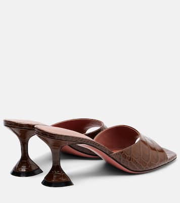 Lupita croc-effect leather mules | Amina Muaddi