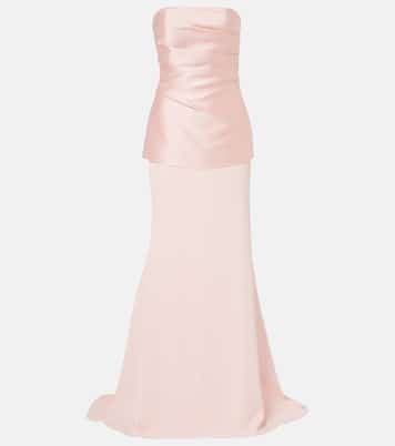 Alia strapless satin gown | Solace London