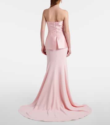 Alia strapless satin gown | Solace London