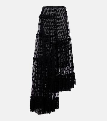Polka-dot asymmetric cotton-blend maxi skirt | Dries Van Noten