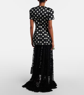 Polka-dot asymmetric cotton-blend maxi skirt | Dries Van Noten