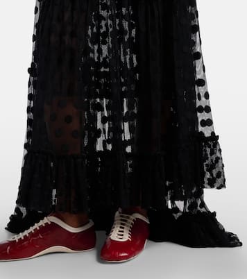 Polka-dot asymmetric cotton-blend maxi skirt | Dries Van Noten