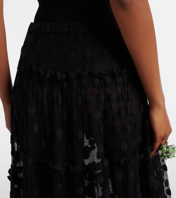 Polka-dot asymmetric cotton-blend maxi skirt | Dries Van Noten