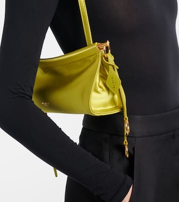 Le Click East West Small leather-trimmed satin shoulder bag | Alaïa