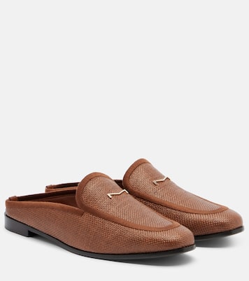 Mules Amito de rafia con piel | Max Mara