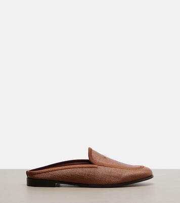 Mules Amito de rafia con piel | Max Mara