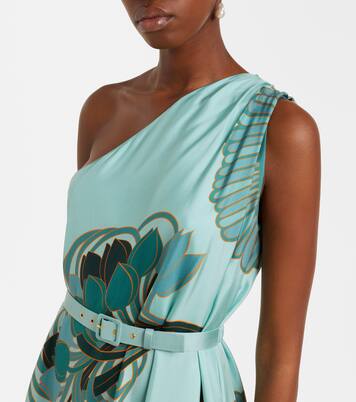 Abito lungo Roy in seta con stampa | La DoubleJ