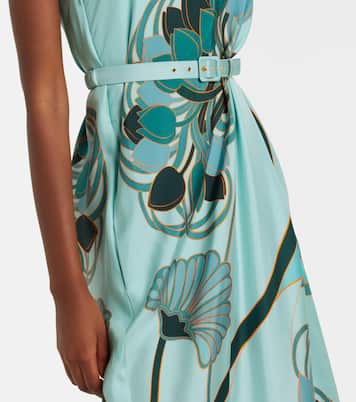 Abito lungo Roy in seta con stampa | La DoubleJ