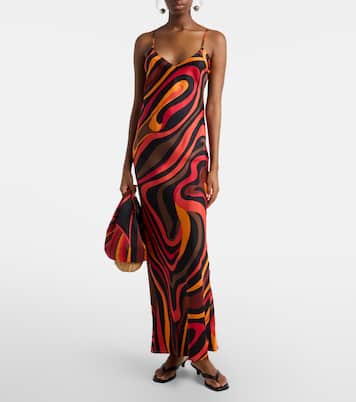 Marmo and Fari caped silk twill gown | Pucci